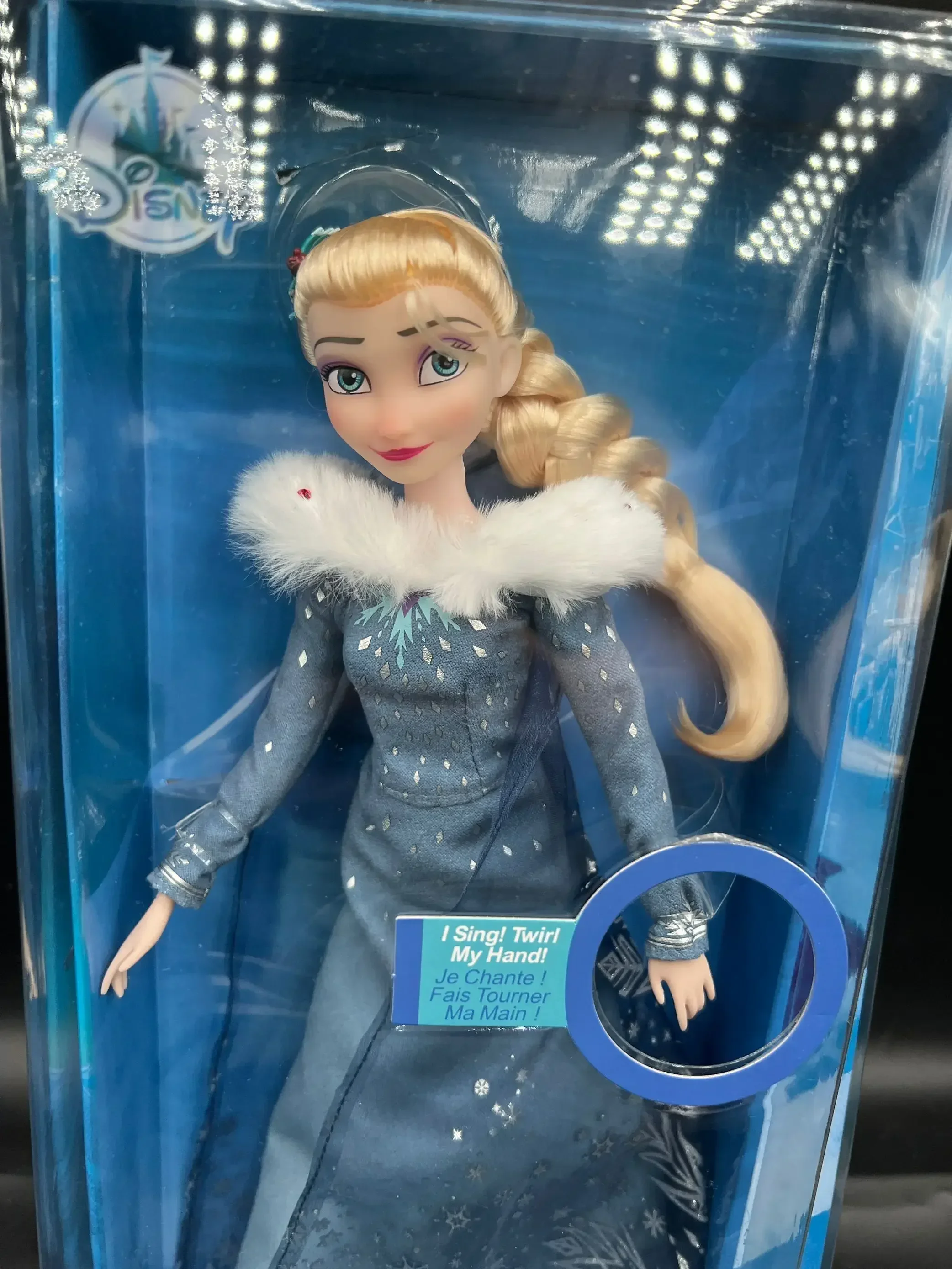 Disney Frozen Elsa Fashion Hair Play music Doll with Princess Action Figure Gift Xmas Collectible Model