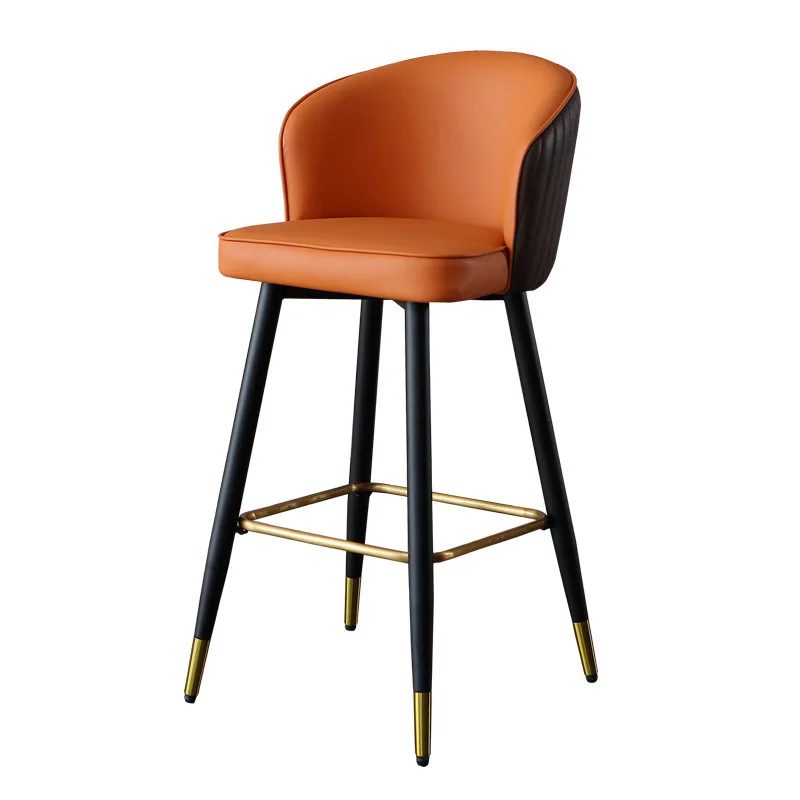 

Iron front desk reception bar chair home modern simple Nordic bar chair light luxury high chair Internet celebrity high stool