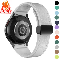 Genuine Leather+silicone Strap for Samsung Galaxy Watch 7 6 5 4 FE 44mm 40mm 20mm Bracelet Galaxy Watch6 Classic 47mm 43mm Band