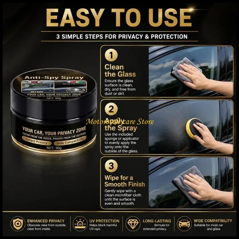 U75F Rear Windshield Care Paste 30g, Professional Deep Clean for Car Glass Upkeep