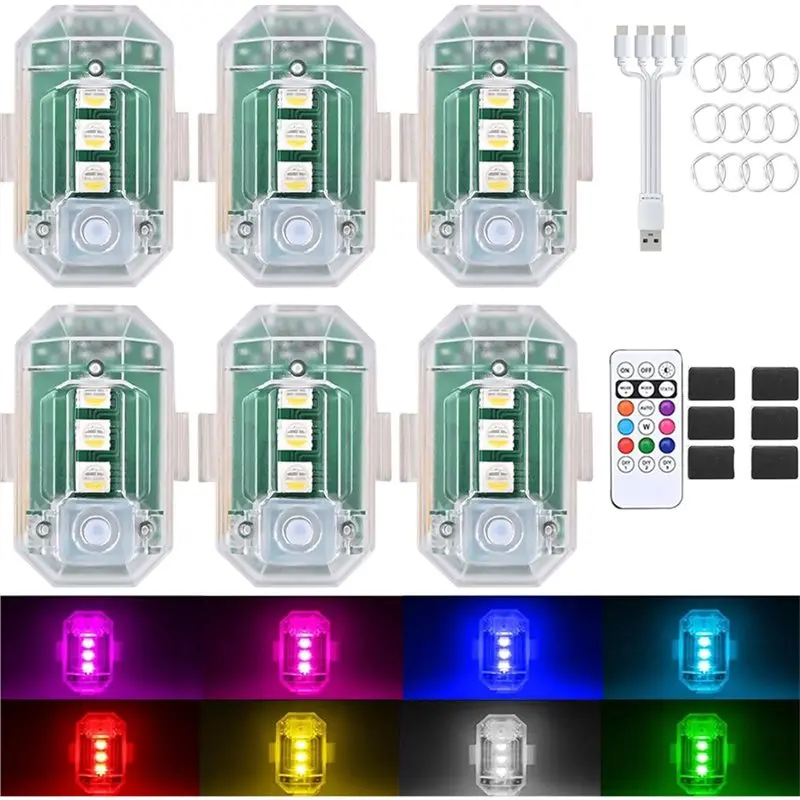 

ABXD Wireless LED Strobe Lights(8PCS), 350 Mah USB Rechargeable, 8-Colors Waterproof High Brightness Remote Control Included