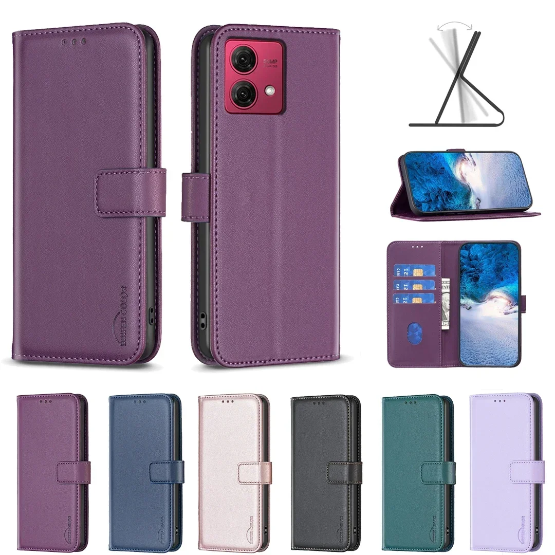 

Кожаный чехол-книжка с магнитной застежкой для Motorola G84 5G E13 4G Edge 40 5G Edge 40 Neo G24 G73 G54 G04