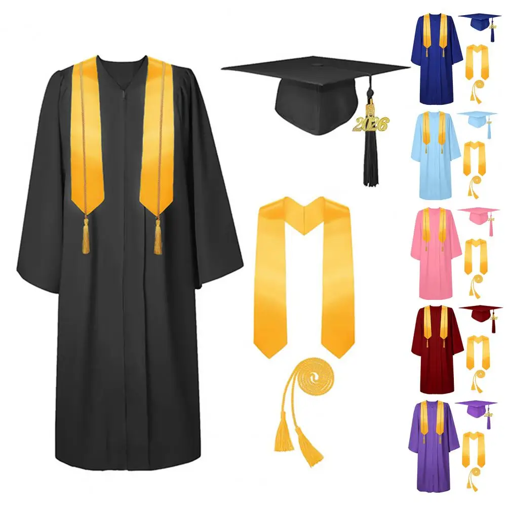 2026 Ensemble Robe et Toque de Remise de Diplôme pour Adulte, Garçon et Fille, Uniforme Académique pour Photographie et Spectacle