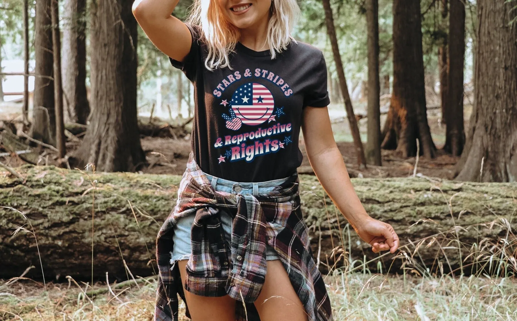 Stars Stripes And Reproductive Rights T Shirt Women'S Happy 4Th Of July Independence Day Retro