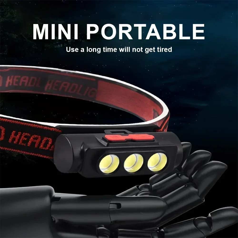 Powerful LED Headlamp USB Rechargeable Headlight Outdoor Waterproof Camping Head Lamp 18650 Battery High Lumen Head Flashlight