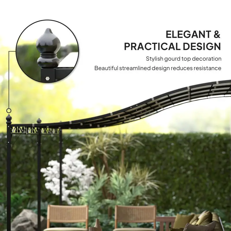 

Outsunny 10' x 16' Wall-Mounted Outdoor Pergola Canopy, Metal Patio Canopy with Drainage Holes for Backyard Garden, Cream White