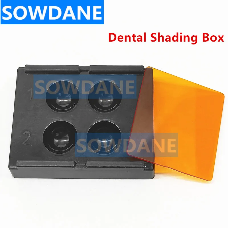 

Dental Veneer Storage Box Teeth Patch Shading Light Storage Box 4 holes Dental Membrane Tooth Box Denture Retainer Molar Box