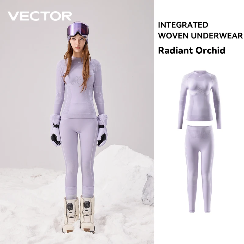 

VECTOR Women Ski Thermal Underwear Sets Quick Dry Functional Compression Tracksuit Tight Snowboarding Tops and Pants Adult 2025