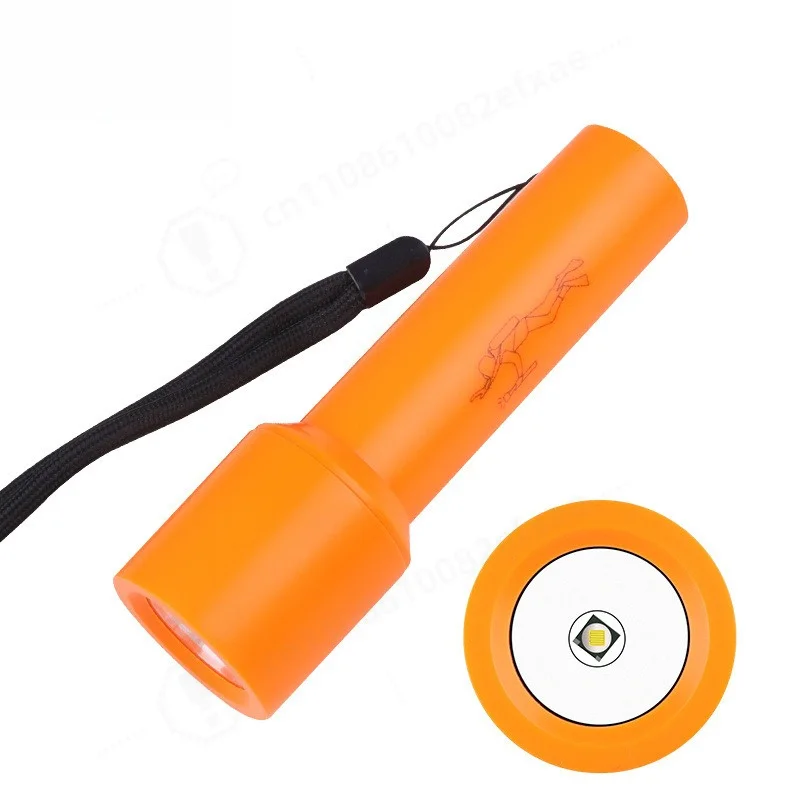 T6 LED Professional Diving Flashlight Fixed Focus Ultra Bright High Waterproof Amphibious Lightweight Outdoor Handheld Torch