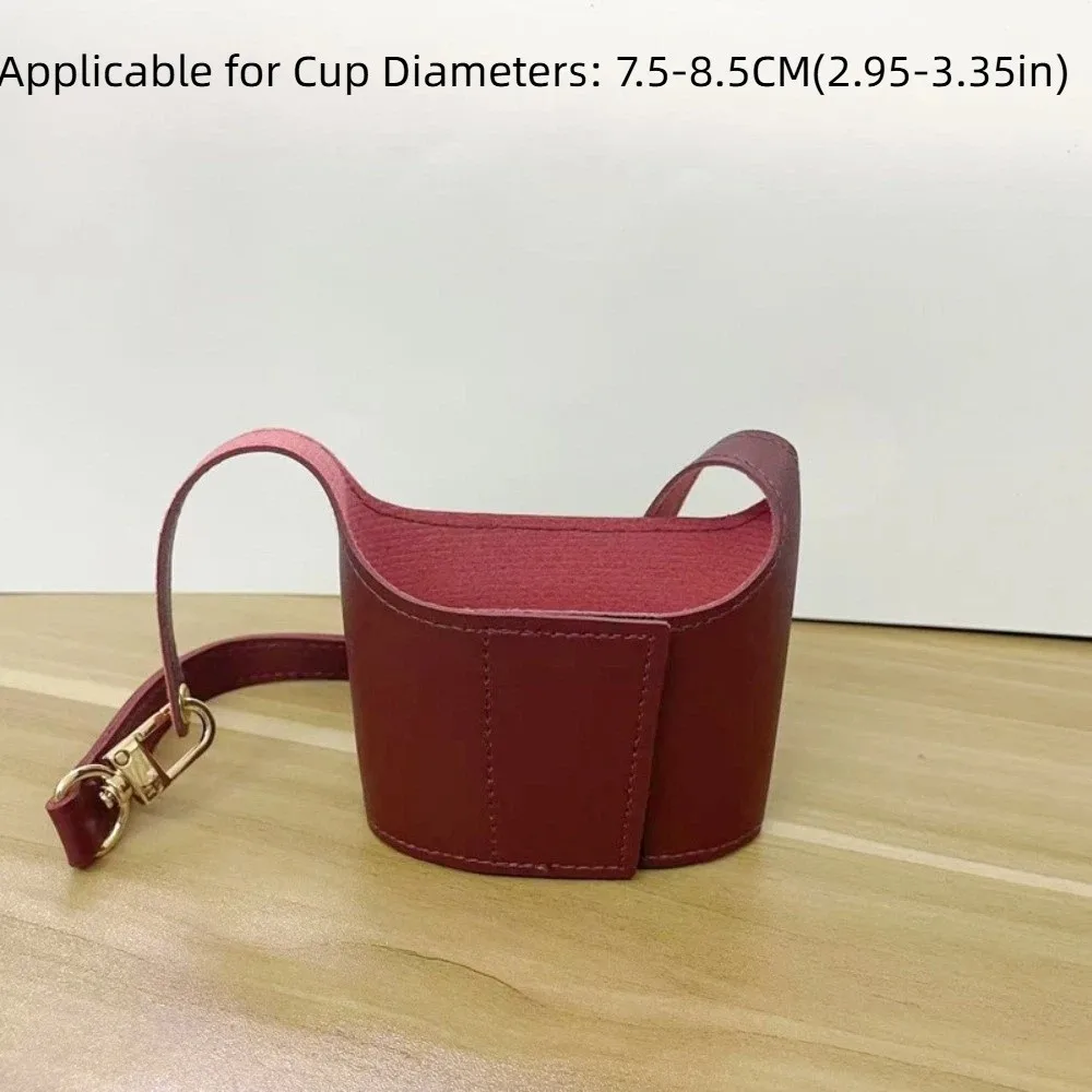 Portable Design Leather Cup Cover Insulating Function Carrying Strap Cup Holder Universal Fit PU Water Bottle Sleeve Coffee Cups