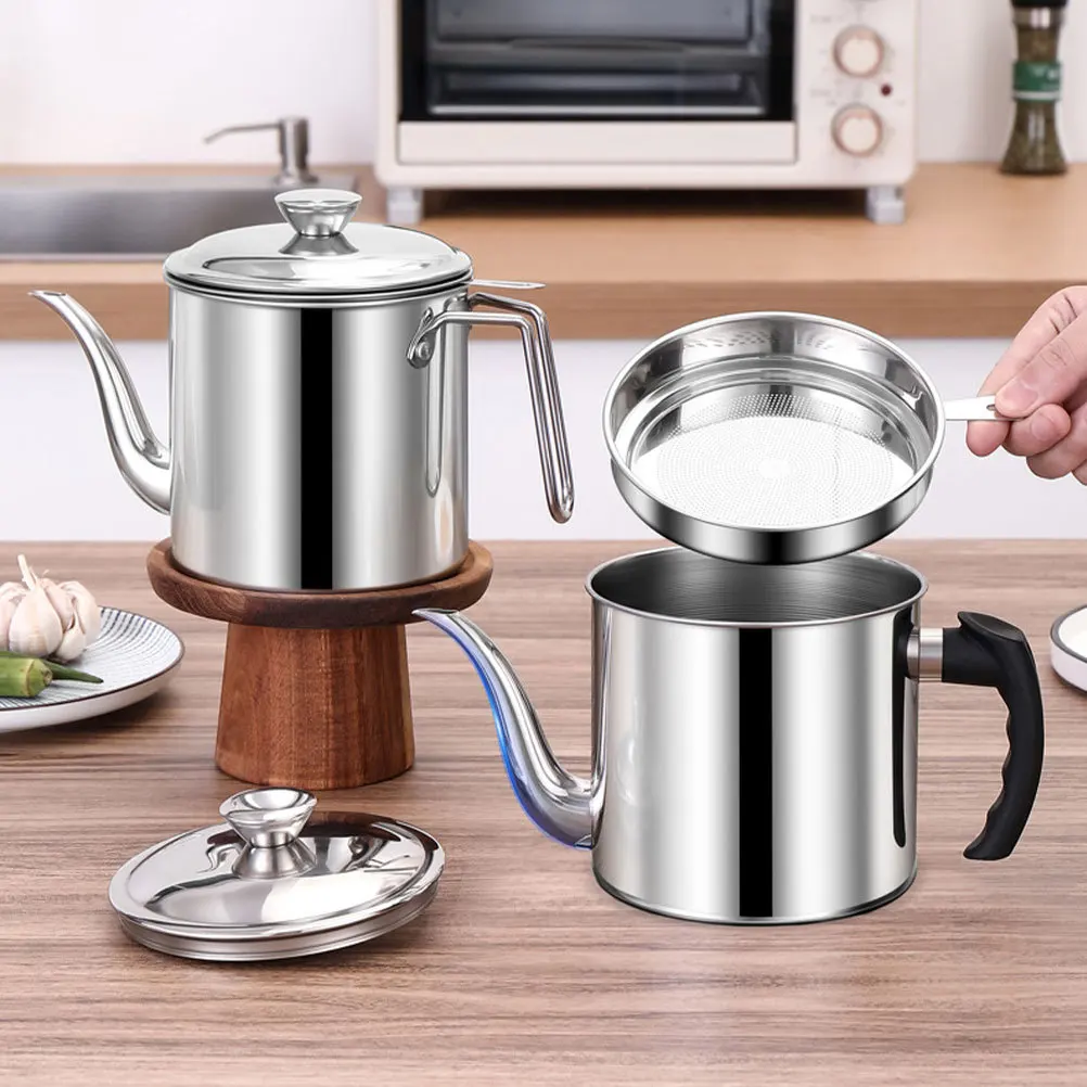 

Dispenser Bottle Stainless Kitchen Oil Holder Multi-Function Reusable Oil Container Compact Vinegar Dispenser Household Cooking