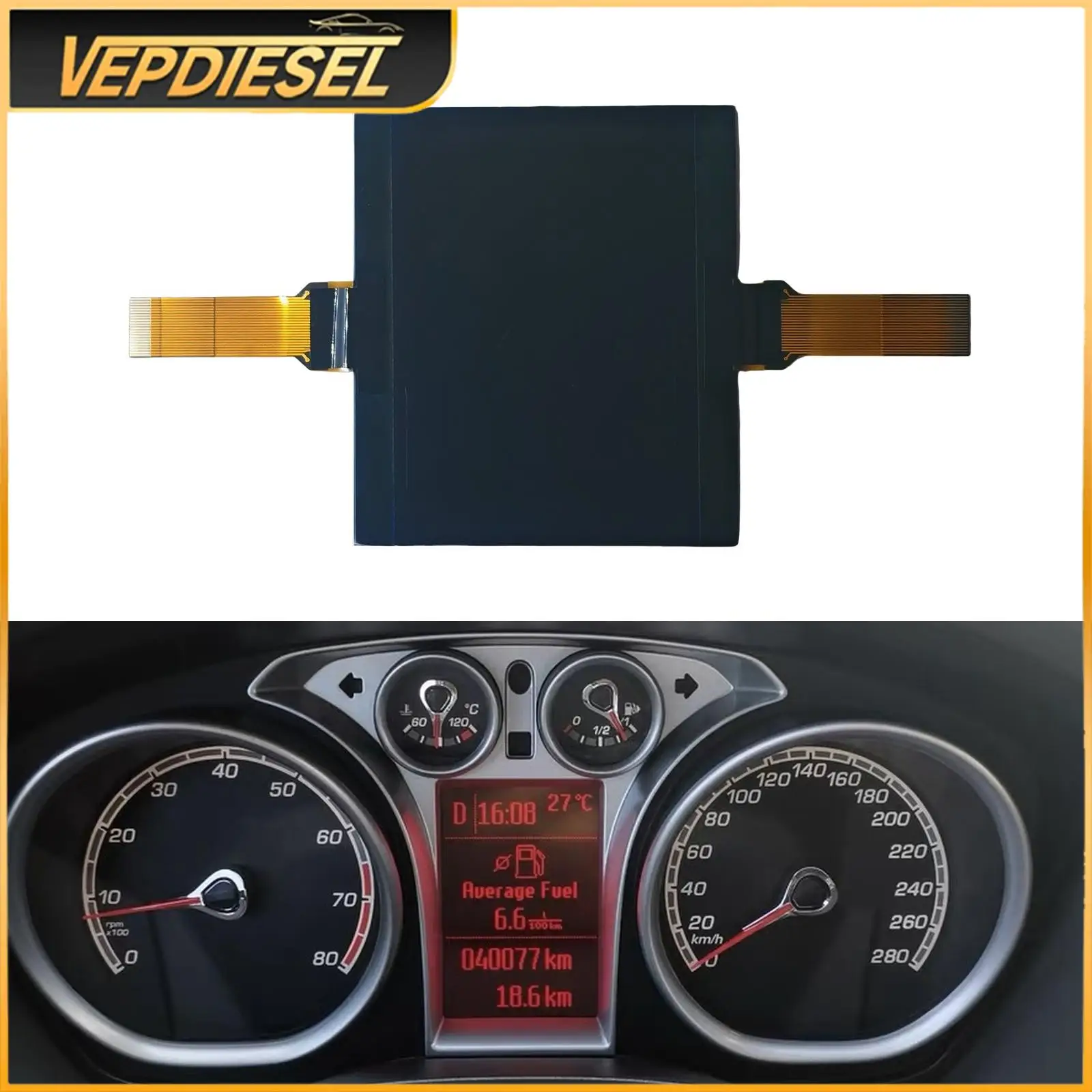 

ЖК-дисплей приборной панели с 2-контактным разъемом для Ford Focus, Kuga, Galaxy, C-Max, S-Max, Mondeo, аксессуары для интерьера автомобиля