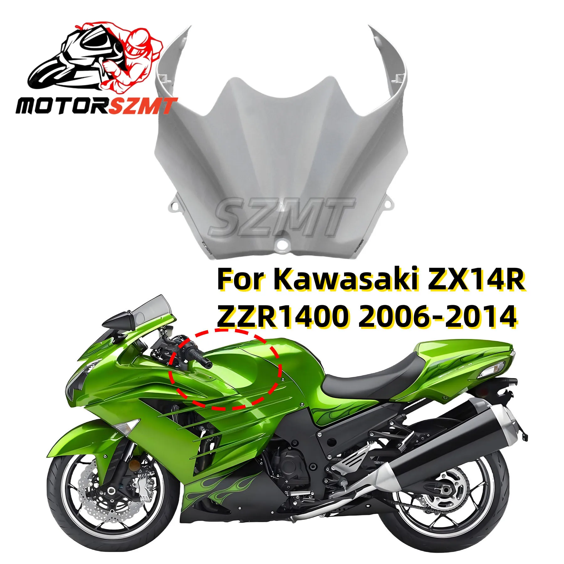 For Kawasaki ZX14R ZZR1400 Cover 07 2006 2014 Racing Style Plastic Gas Protector Tank Guard Oil Tank Fairing 08 09 10 11 12 13 1