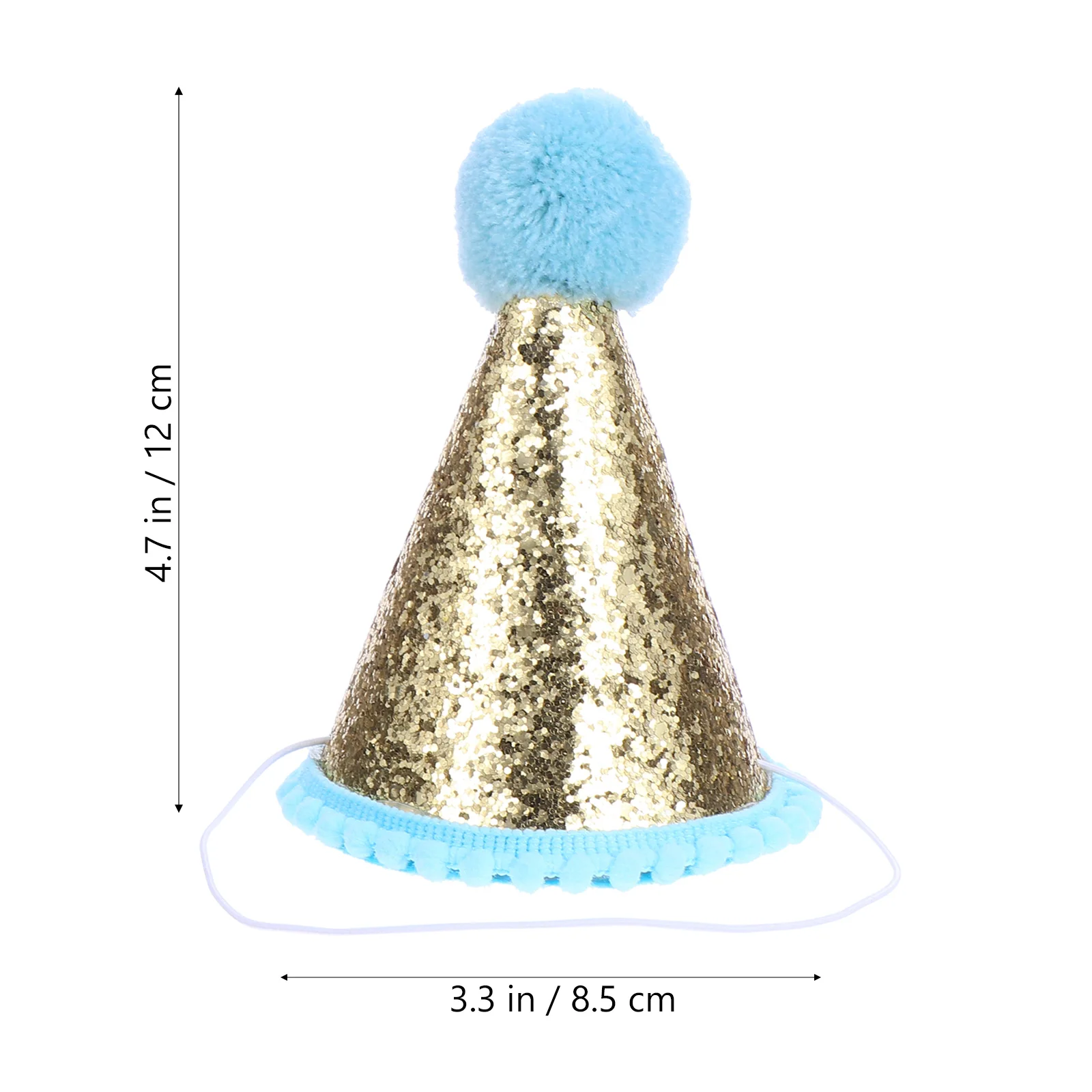 

1Pcs Durable Birthday Party Hat with Elastic Band and Shiny Sequins for Sparkling Under Lights Non-Wovens Photo Prop