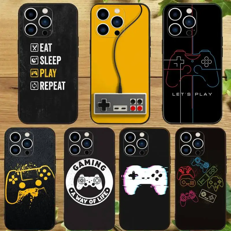 Gamer GamePad Phone Case For iPhone 15 14 13 12 11 Pro Max Xs Xr X 7 8 Plus 12 13 Mini Silicone Black Cover