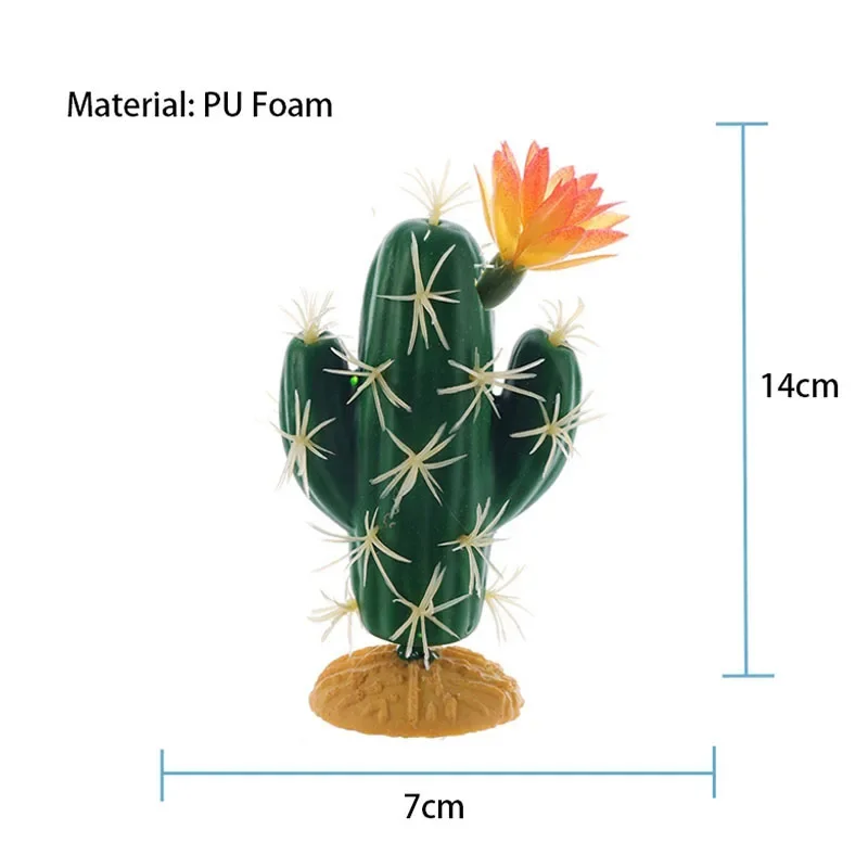 Reptile Climbing Pet Box Decoration Simulation Artificial Cactus Decor for Lizards, Turtles, Snakes Scorpion Breeding Box