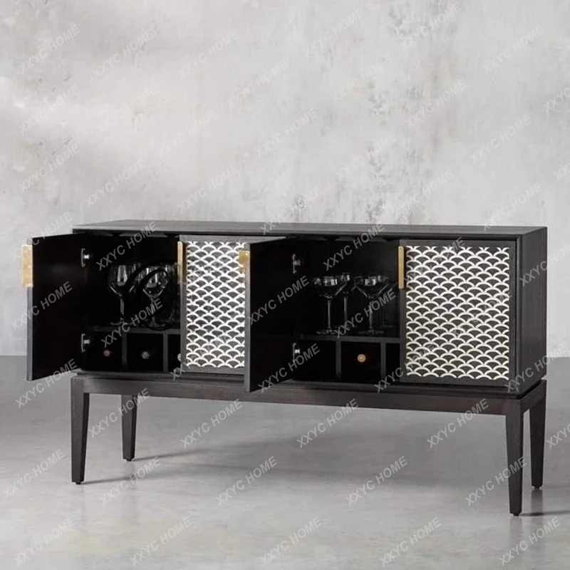 

porch cabinet light luxury living room decorative cabinet solid wood foyer against the wall