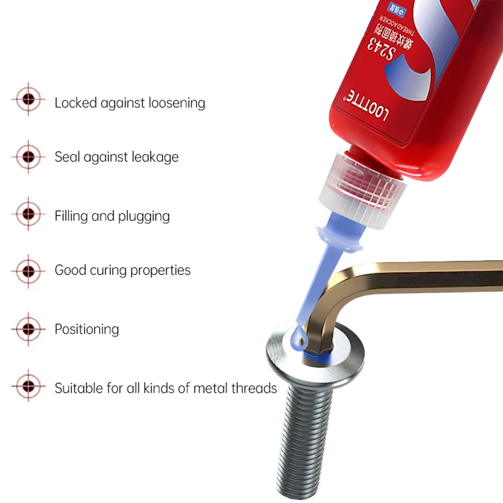 10/50ml Threadlocker High-Temperature Resistant Thread Lock Screw Glues Anaerobic Glue Anti-loose Fastening Sealant