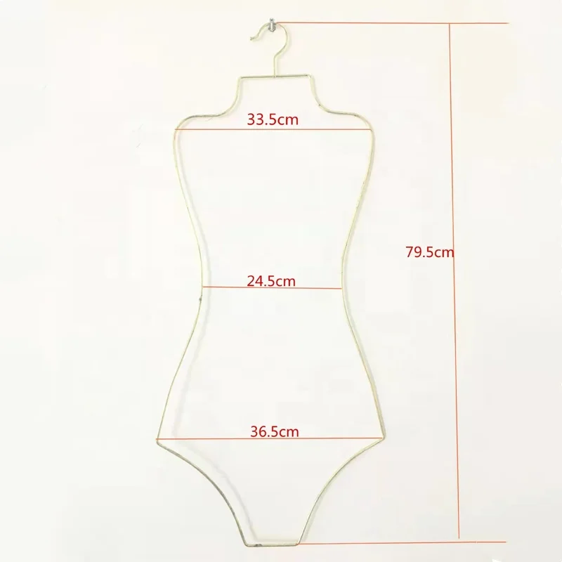 Beishite Swimsuit Hangers Female Bikini Usage Gold Metal Clothes Rack Swimwear Hanger in Body Shape