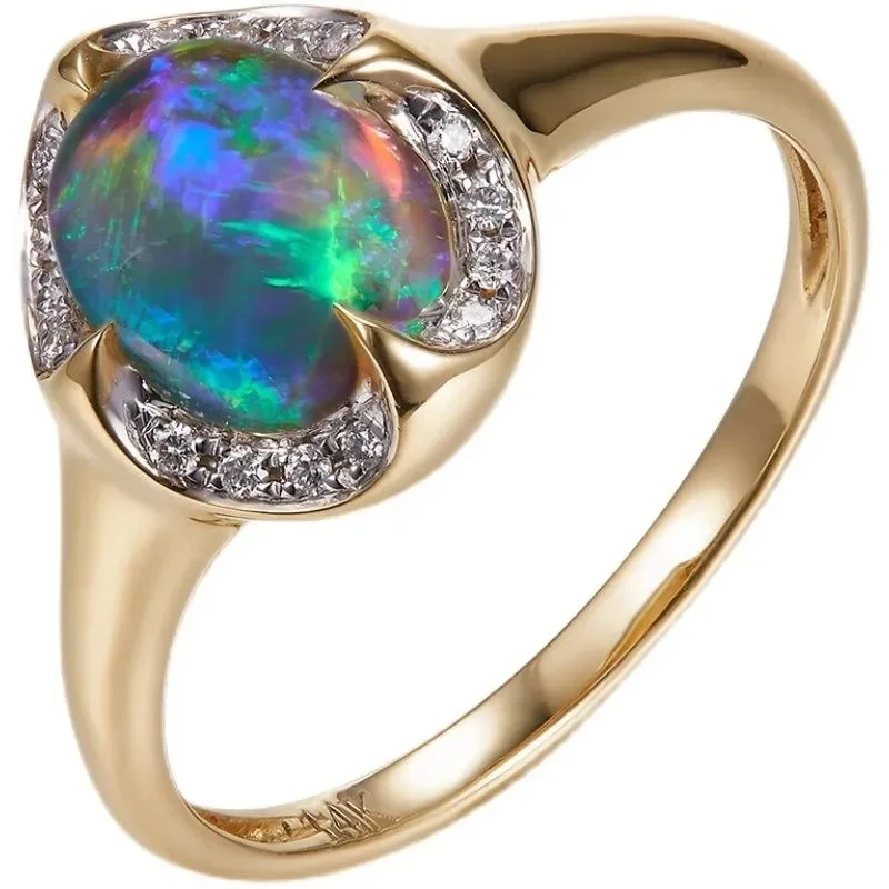 Creative New In Color Opal Oval rings for women Exquisite Light Luxury Engagement Ring Suitable for Daily Jewelry Gifts