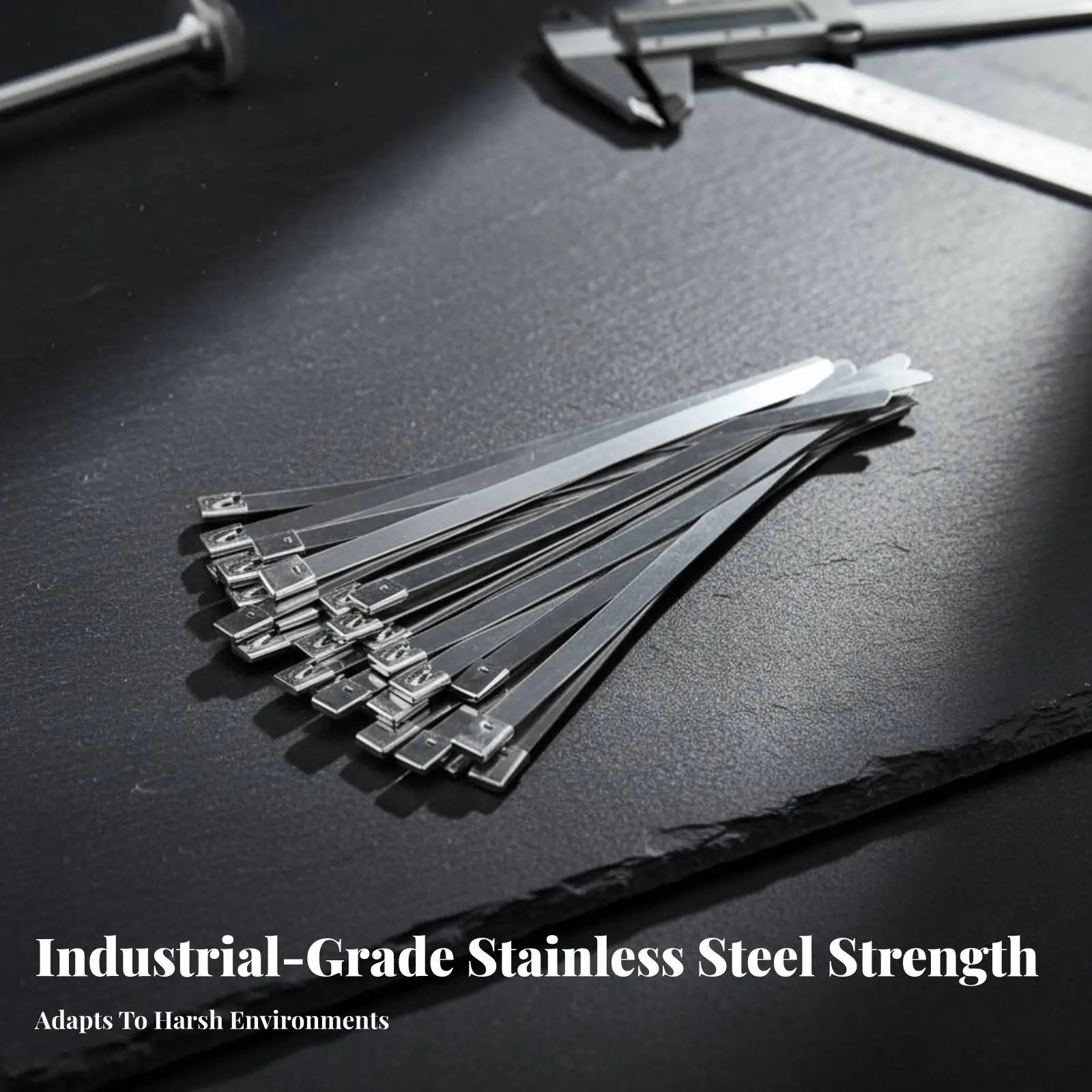 Rust Proof 304 Stainless Steel Cable Ties Kit with Locking Ball for Automotive Hose Bundle Marine Outdoor Use