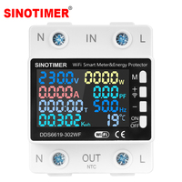 220V AC 60A Multi Function Power Energy Meters Smart Tuya WIFI Over Under Voltage Protector Current Limit kWh Temperature Meter