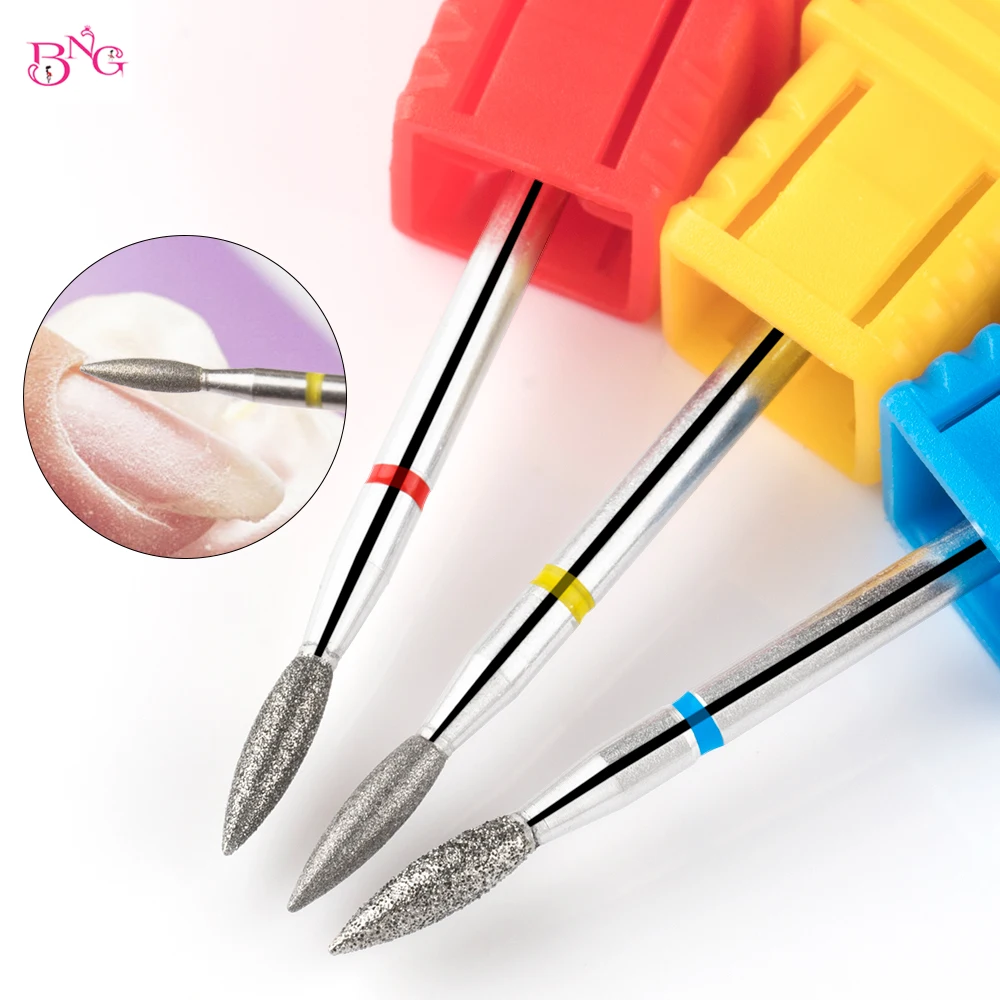 BNG Flame Cuticle Drill Bit For Russian Manicure Safety Diamond Nail Drill Bit Electric Cuticle Remover Bit Nail Mills Tools