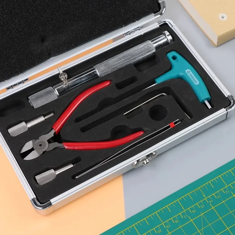 Upgrade Certificate Rivet Binding Machine Tool Box Knife Grinder Through The Tube Needle Scissors Pliers Screw L-type Disassembl