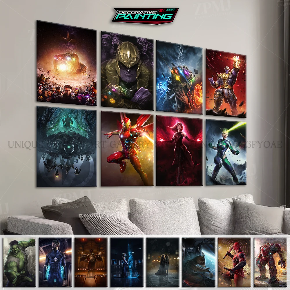

Marvel Home Decor Posters Movie The Avengers Wall Art Canvas Prints Painting Pictures For Living Room Fashion Frameless Mural
