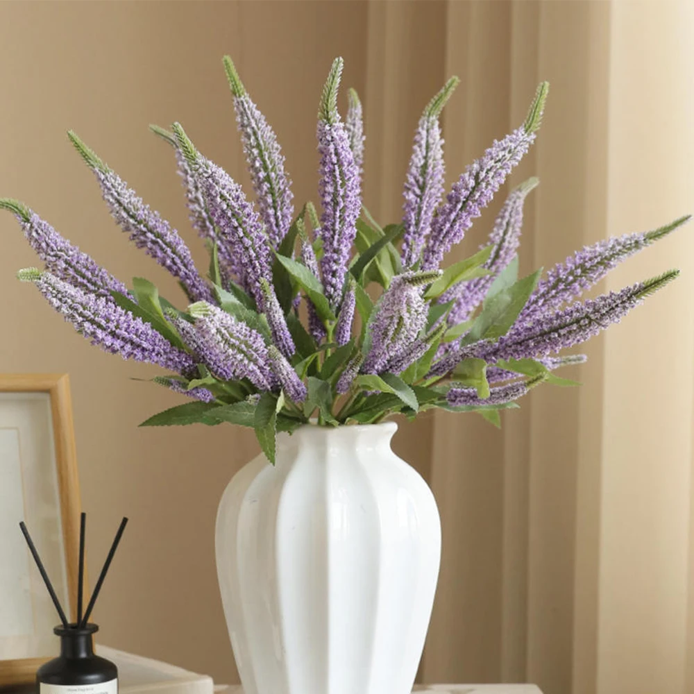 Lavender Simulated Flower Bouquet Purple Pink White Fake Flower Wedding Decoration Home Setting Floral Arrangement Table Decor
