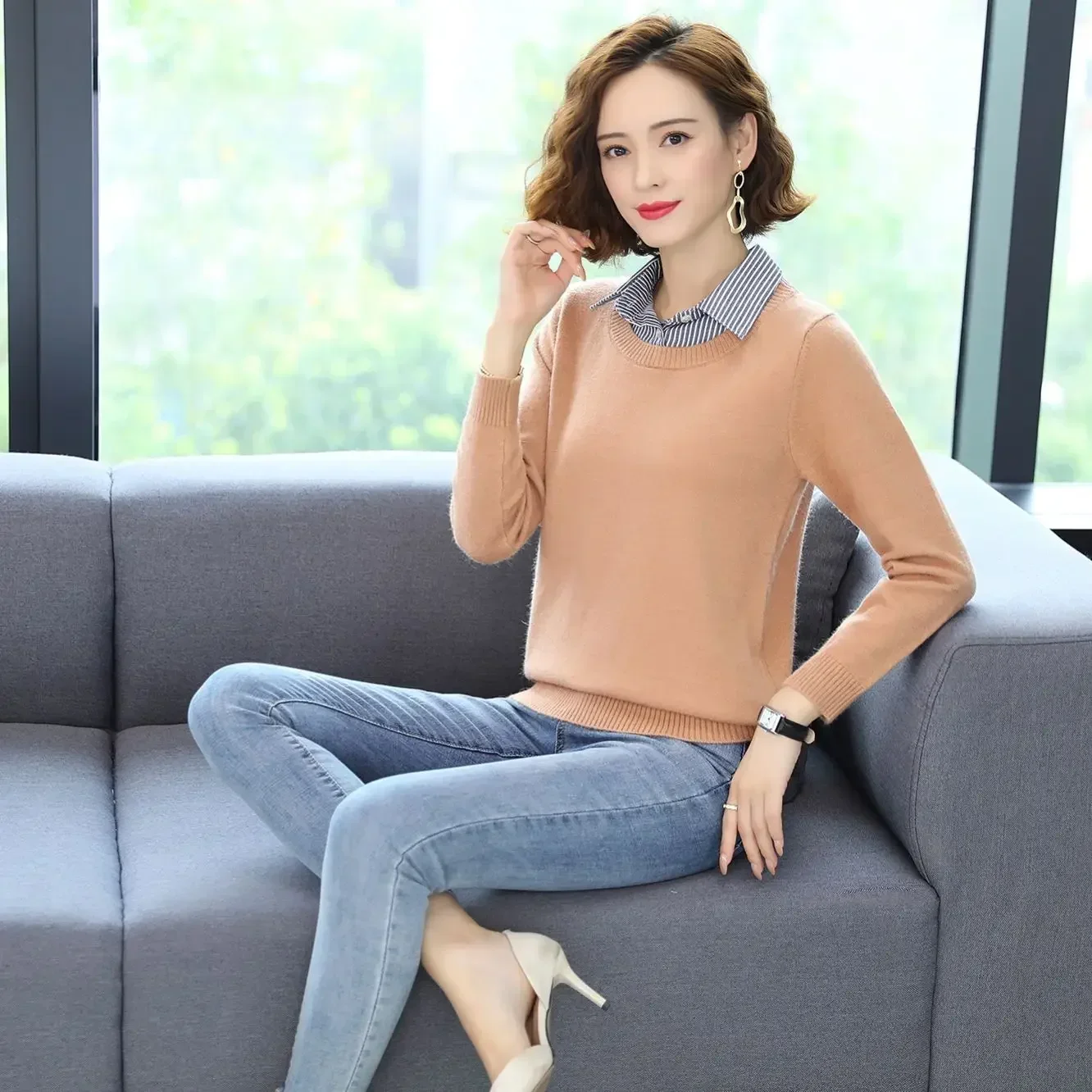 Female Pullover Winter 2024 Long Sleeve Knitted Sweaters for Women Fashion Attractive Fall New Knitwear Clothing Sales Light