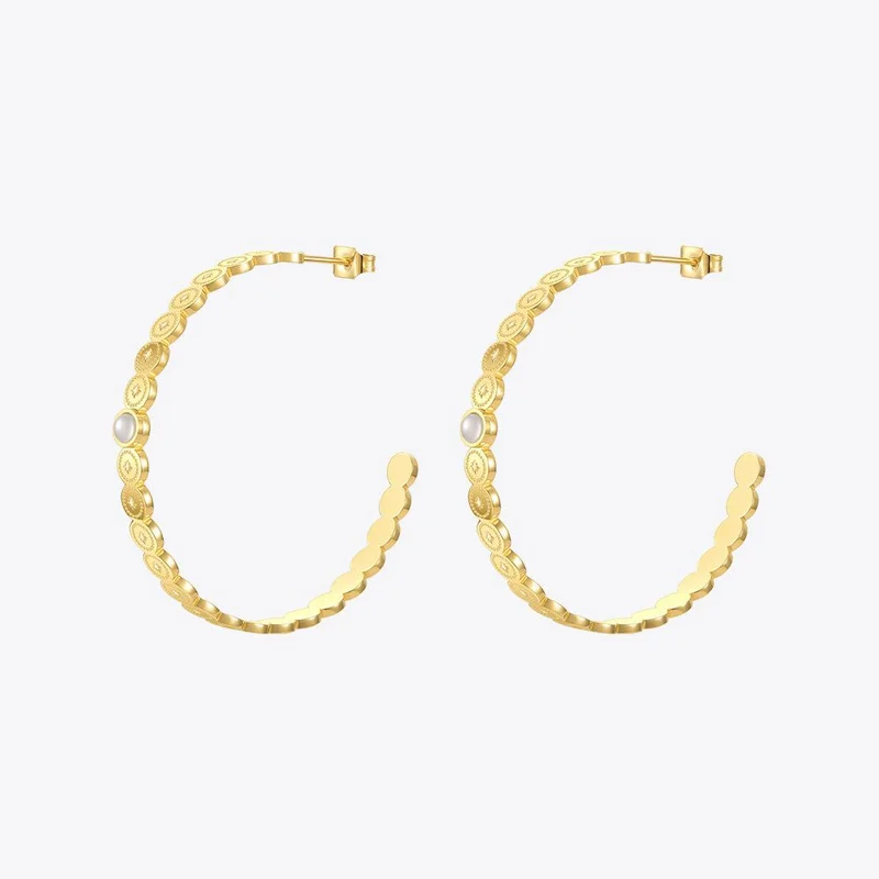 

Circle Hoop Earrings For Women Gold Color Earings Stainless Steel Boucle Oreille Femme Fashion Jewelry Wholesale Bulk