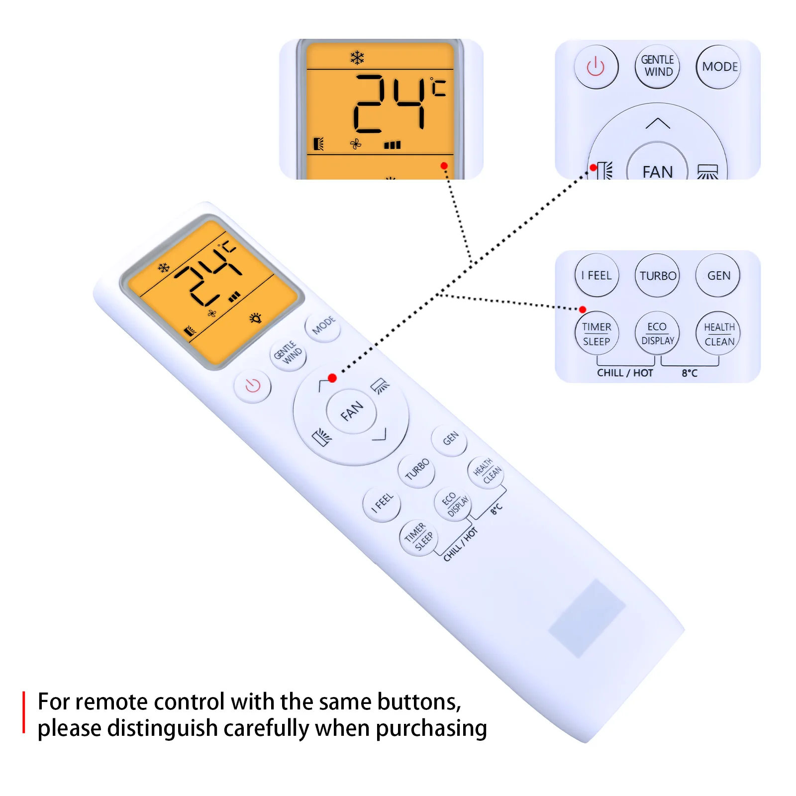 Remote control for TCL ES-AC110 Fahrenheit Celsius Convert AC-257 Air Conditioner