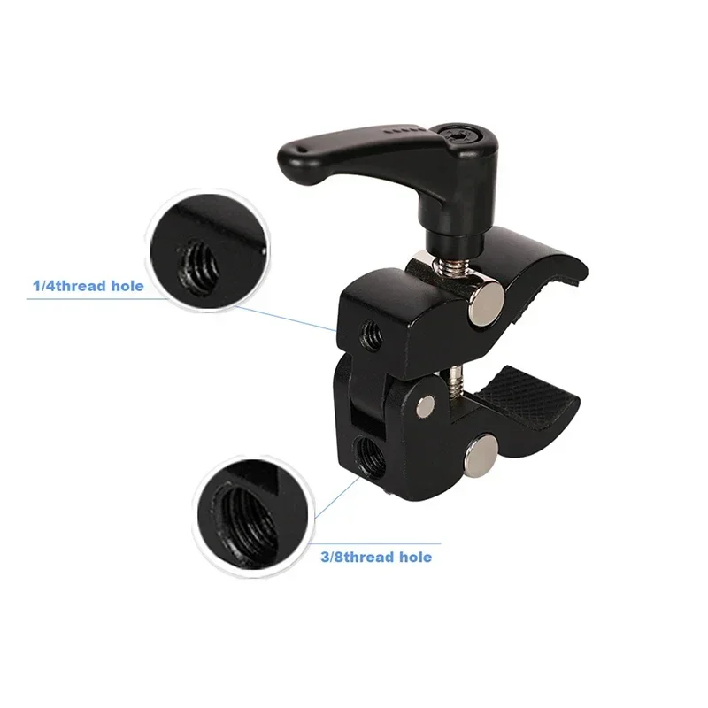 ZLRLMHY Suitable for Camera Photography Accessories.Clamp with Magic Arm,Line Clamp, Crab Clamp, Black Bite Fixing Clamp