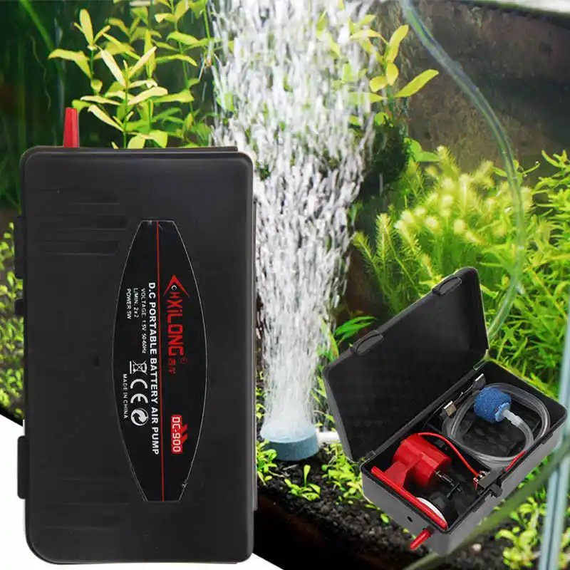 5W Aquarium Battery Fish Tank Air Aerator Oxygen Pump with Air Stone