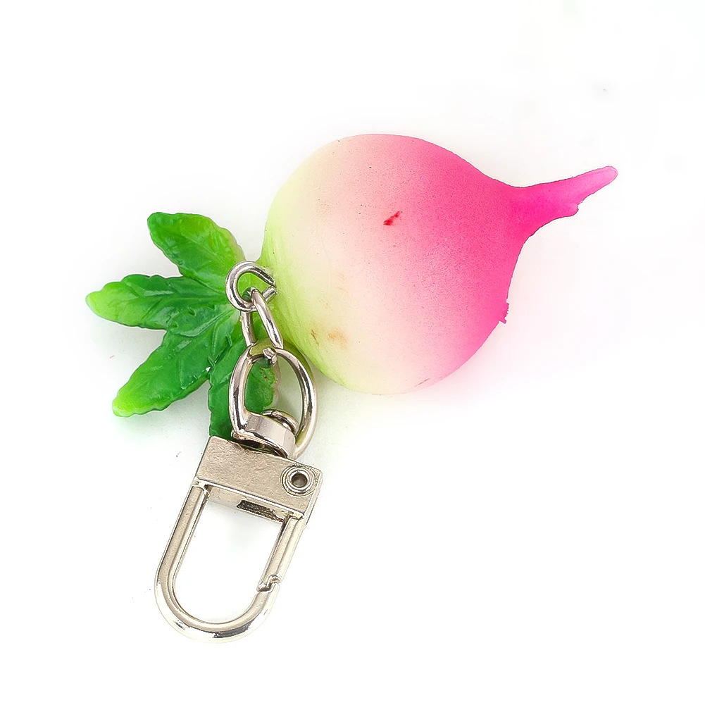

Simulation Fruits and Vegetables Model Radish Keychain Ring Pendant Student Toys Small Ornaments Couple Bag Car Charm Gift