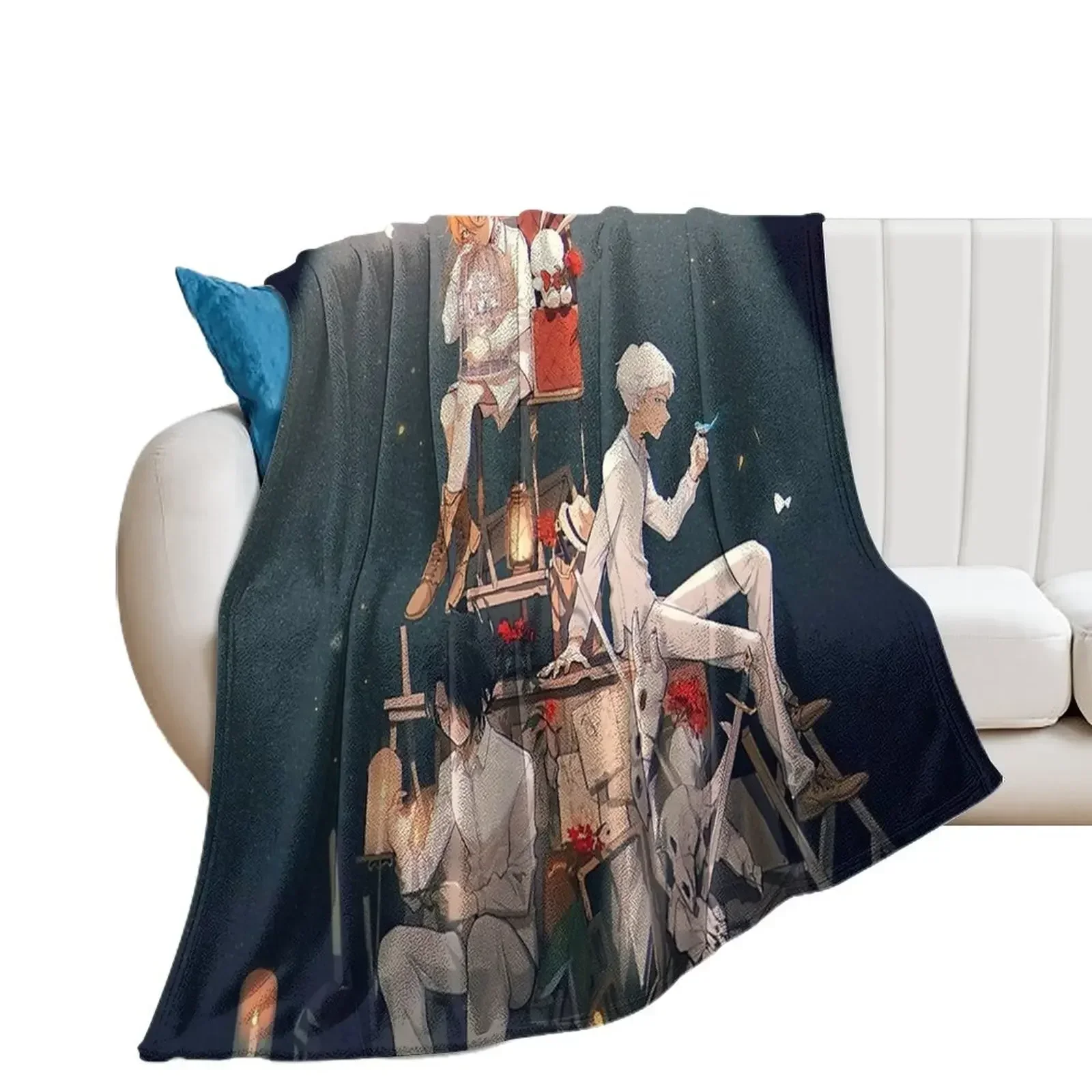 Best Anime The Promised Neverland Throw Blanket Summer Beddings Summer Blankets