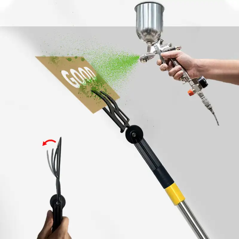 Baffle Holder With Extension Pole 360 Degree Rotation For Paint Color Separation Prevent Splashing Detachable Cleaning Tools