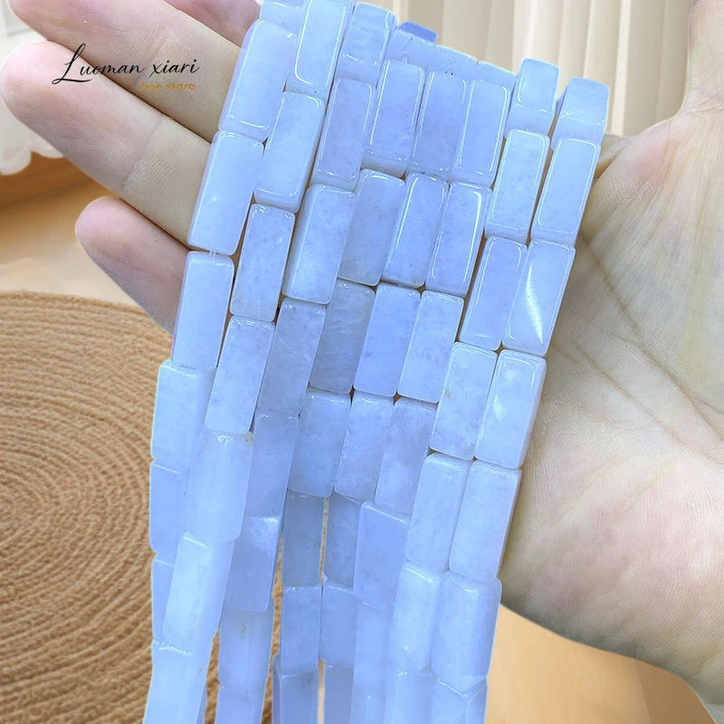 Natural Stone Cuboid 8x20mm White Jade Loose Spacer Beads for Jewelry Making Diy Earrings Bracelets Charms Accessories 15''