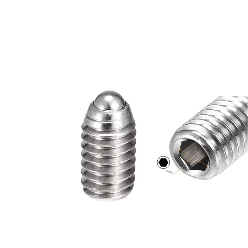 Sping Ball Plunger W/ Hexagon Positioning Plunger Ball Set Screw Bolt M3M4M5M6 Indexing Locking Indexing or Clamping Components
