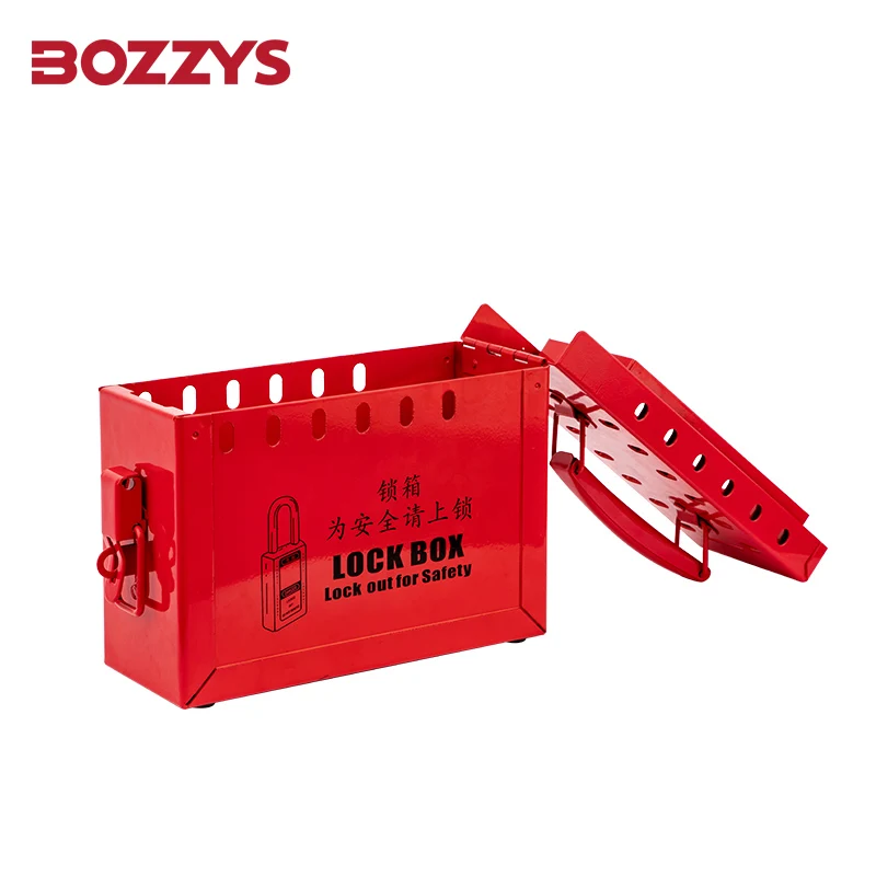 Bozzys Draagbare Veiligheidsgroep Lockout Box Met Geplastificeerde Stalen Plaat Voor Multi-Person Beheer Van Industriële Apparatuur