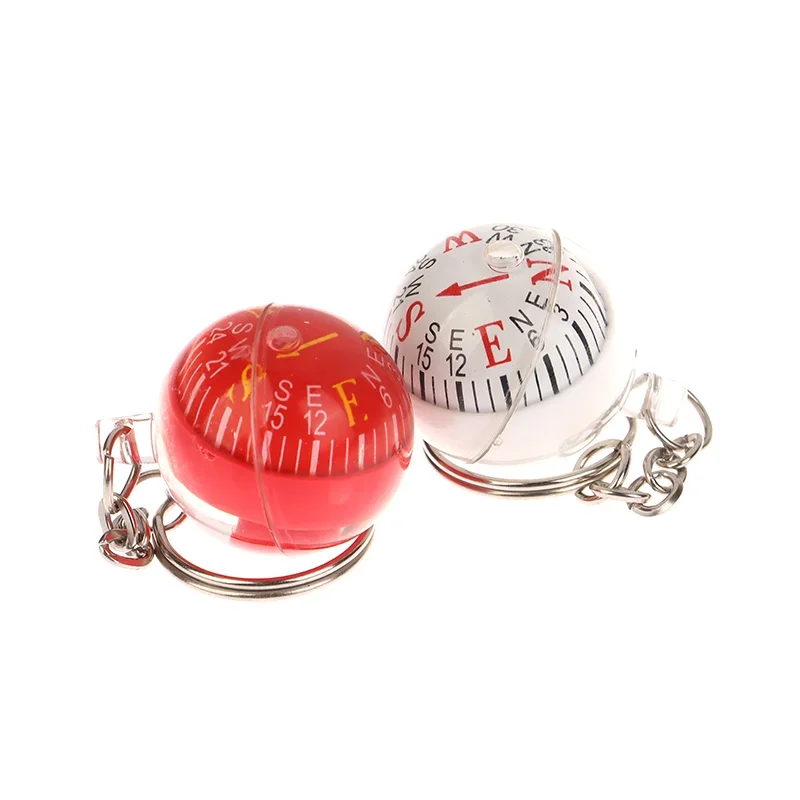 1Pcs Round Shape Small Mini Survival Compasses Key Chain Outdoor Camping Hiking Travel Precision Dial EDC Ball Keychain