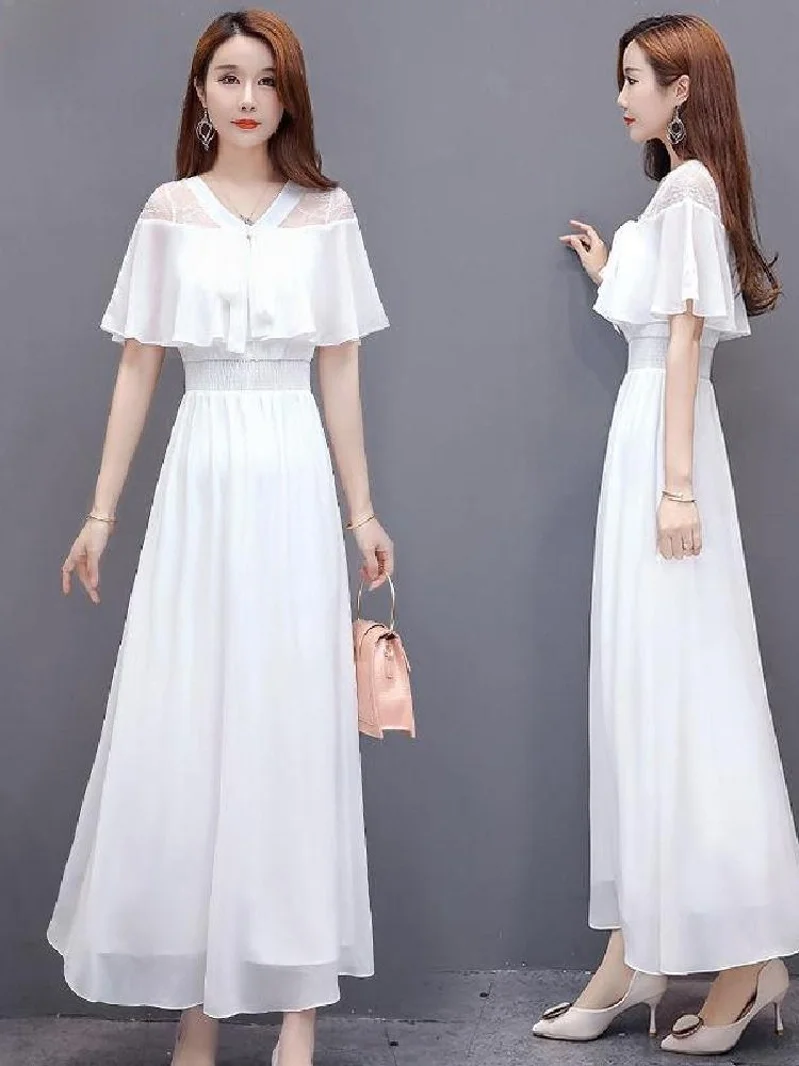 White Chiffon Long … - image