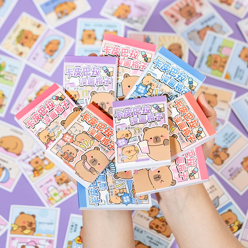 40 sheets Ins Kapibala Sticker Book Washi Paper journal DIY Material Decoration Sticker Memo Pad Scrapbook Aesthetic Stationery