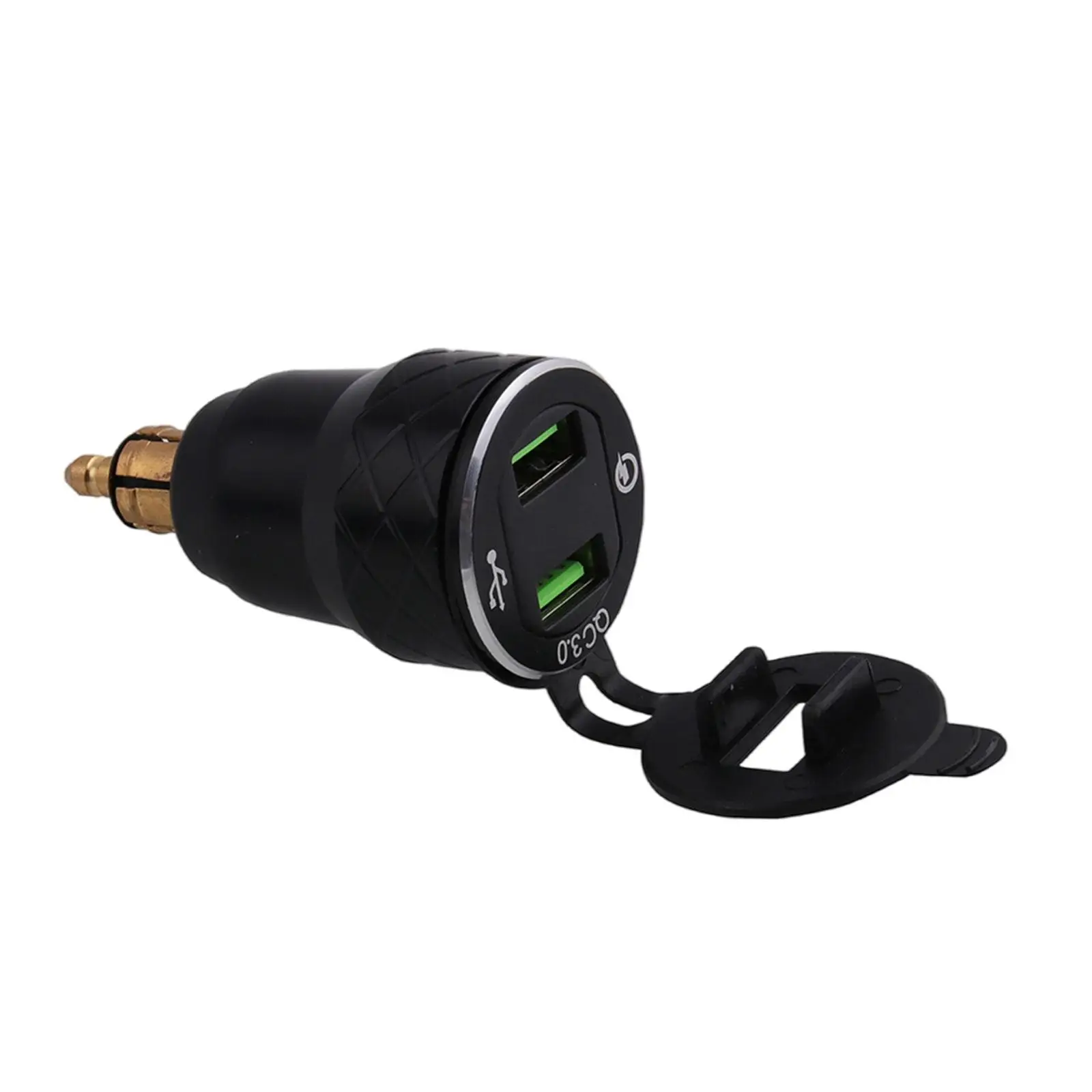 Alloy Metal Mini Dual USB Car Charger Fast Charging Device Waterproof Outlet Voltmeter for Smartphone Tablet Vehicles Suvs Vans