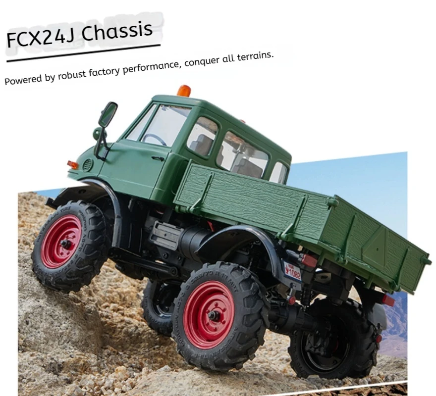 New Fms 1/24 Fcx Series Unimog 4wd Rc Crawler Electric Simulation Off‑Road Remote Control Hobby Scale Model Car