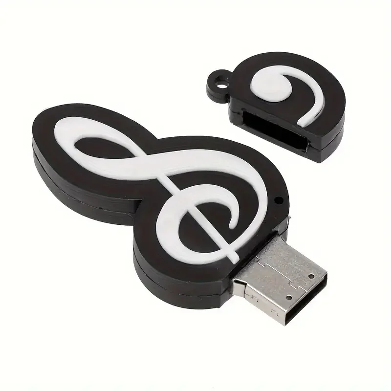 Бесплатный пользовательский цветной логотип, черная музыкальная нота, модель USB2.0, высокоскоростной Флэш-накопитель 2 ГБ, 4 ГБ, 8 ГБ, 16 ГБ, 32 ГБ, 64 ГБ, 128 ГБ