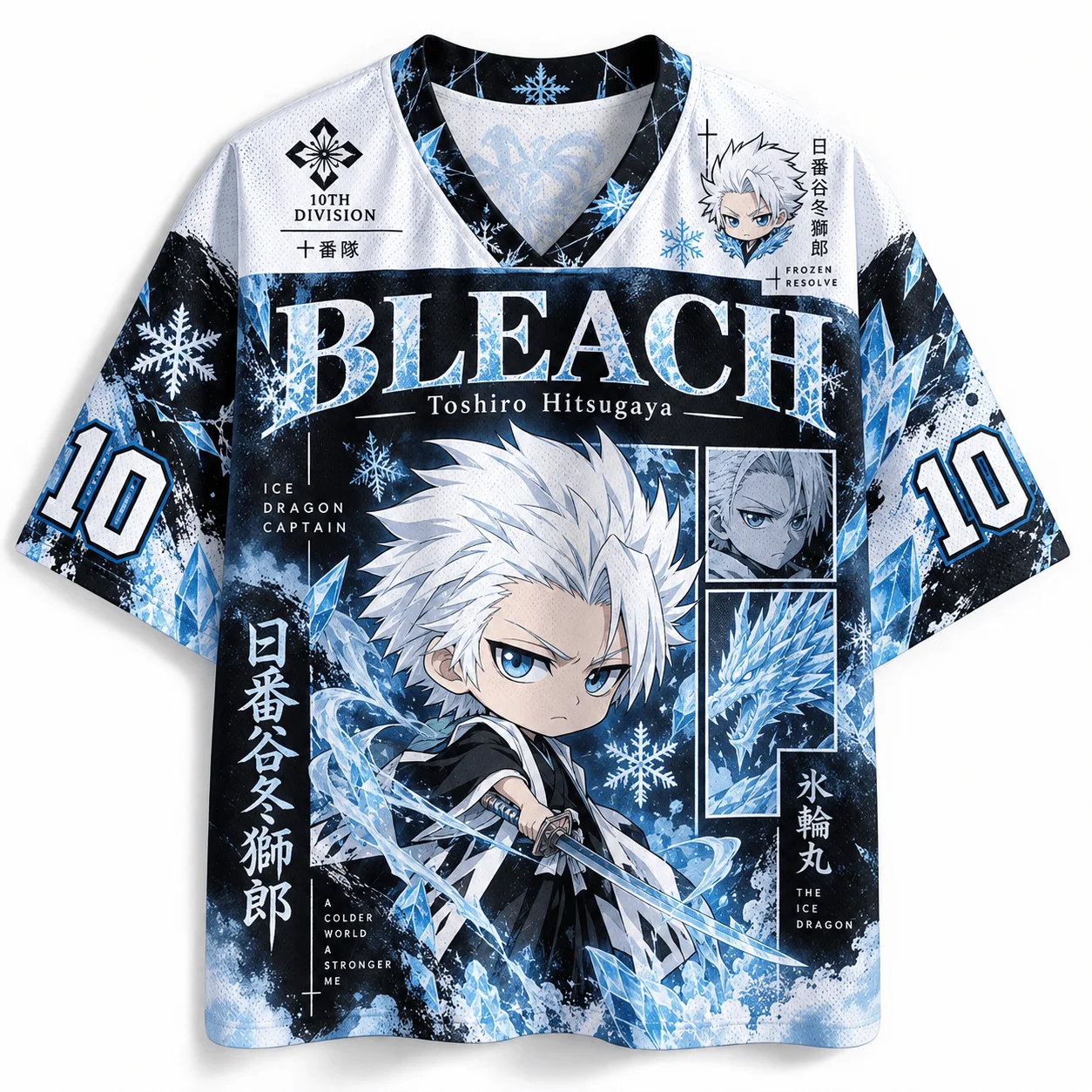 Grim Reaper Anime Kurosaki Ichigo Q-Edition Theme Mesh V-neck Shirt Unisex Q-Edition Anime Character