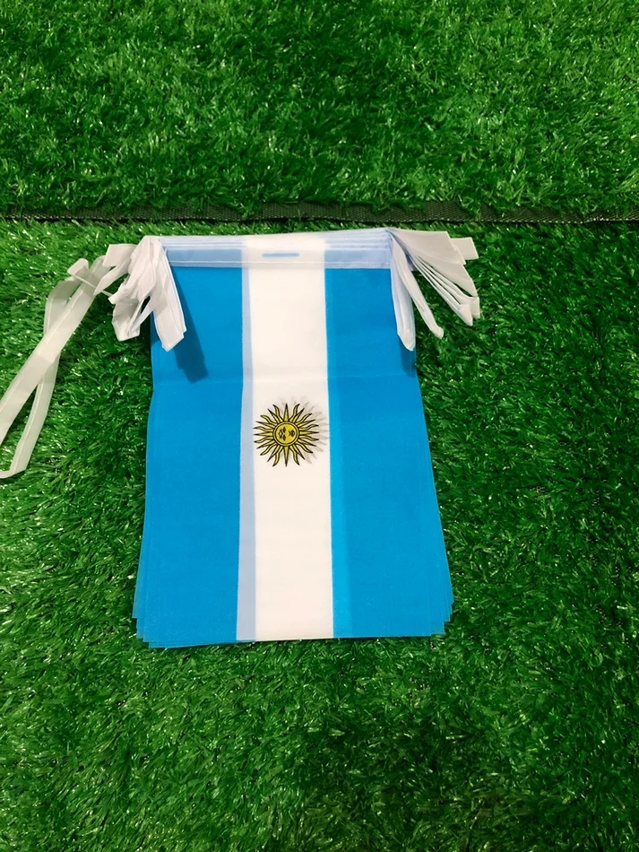 Argentina bunting flags 14x21cm 20pcs/lot polyester flying Pennant  Argentina String Banner Buntings Festival Party