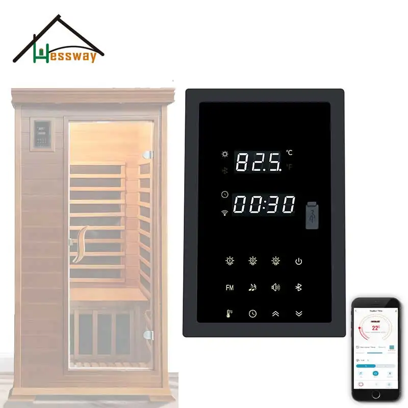 Timer Sauna Room Multifunctional Control WIFI Panel for 380V/220V,3-Sets 30A Relay Infrared Heating Rod Temperature Adjustment